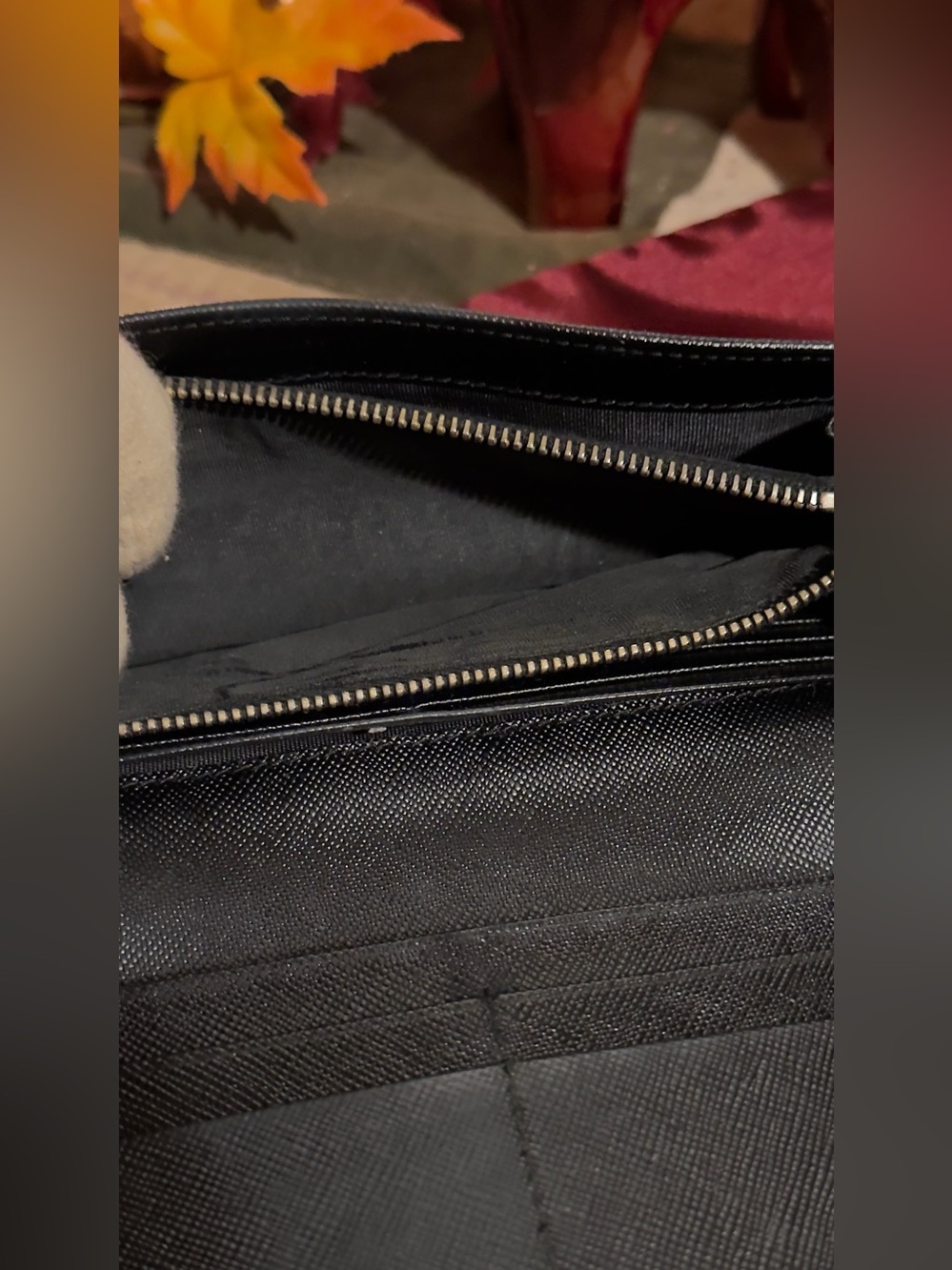 Prada Black Saffiano Leather Bow Continental Wallet - Picture 12 of 16
